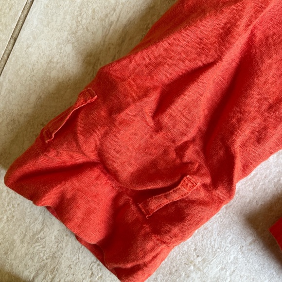 Talbots 100% linen women’s belted orange jacket size 6 - Picture 6 of 7